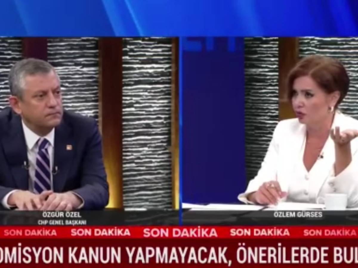Özgür Özel Tanju Özcan'ın sözleri ekranda uzun kalınca Sözcü TV sunucusuna fırça attı