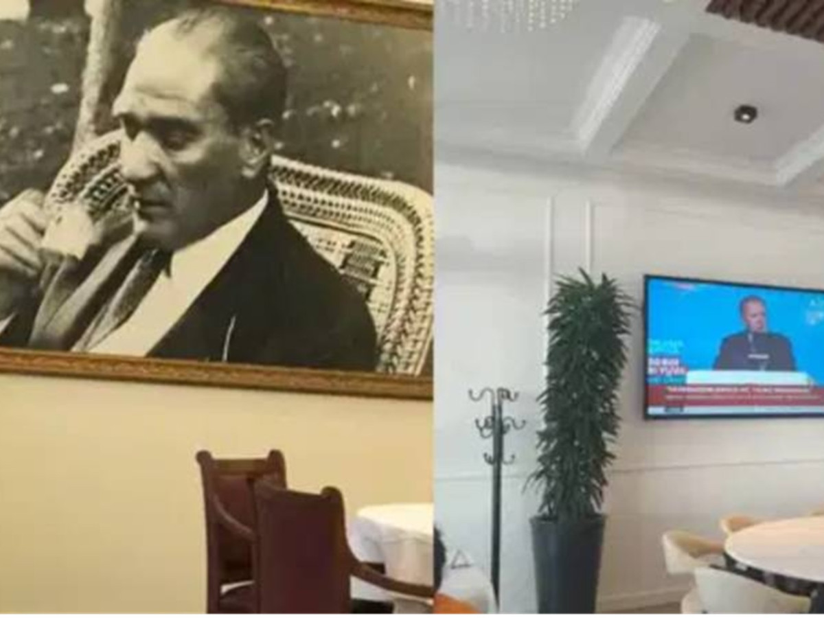 Florya Köşkü’nde restorasyon bahanesiyle Atatürk fotoğrafını kaldırıp televizyon koymuşlar