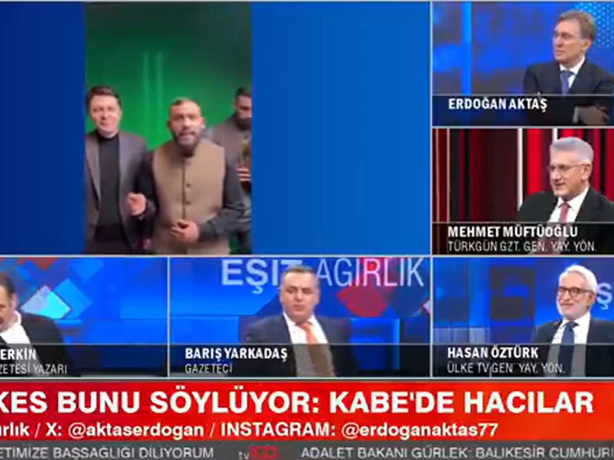 tv100'de renkli anlar: CHP'li Barış Yarkadaş Kabe'de hacıları canlı yayında söyledi