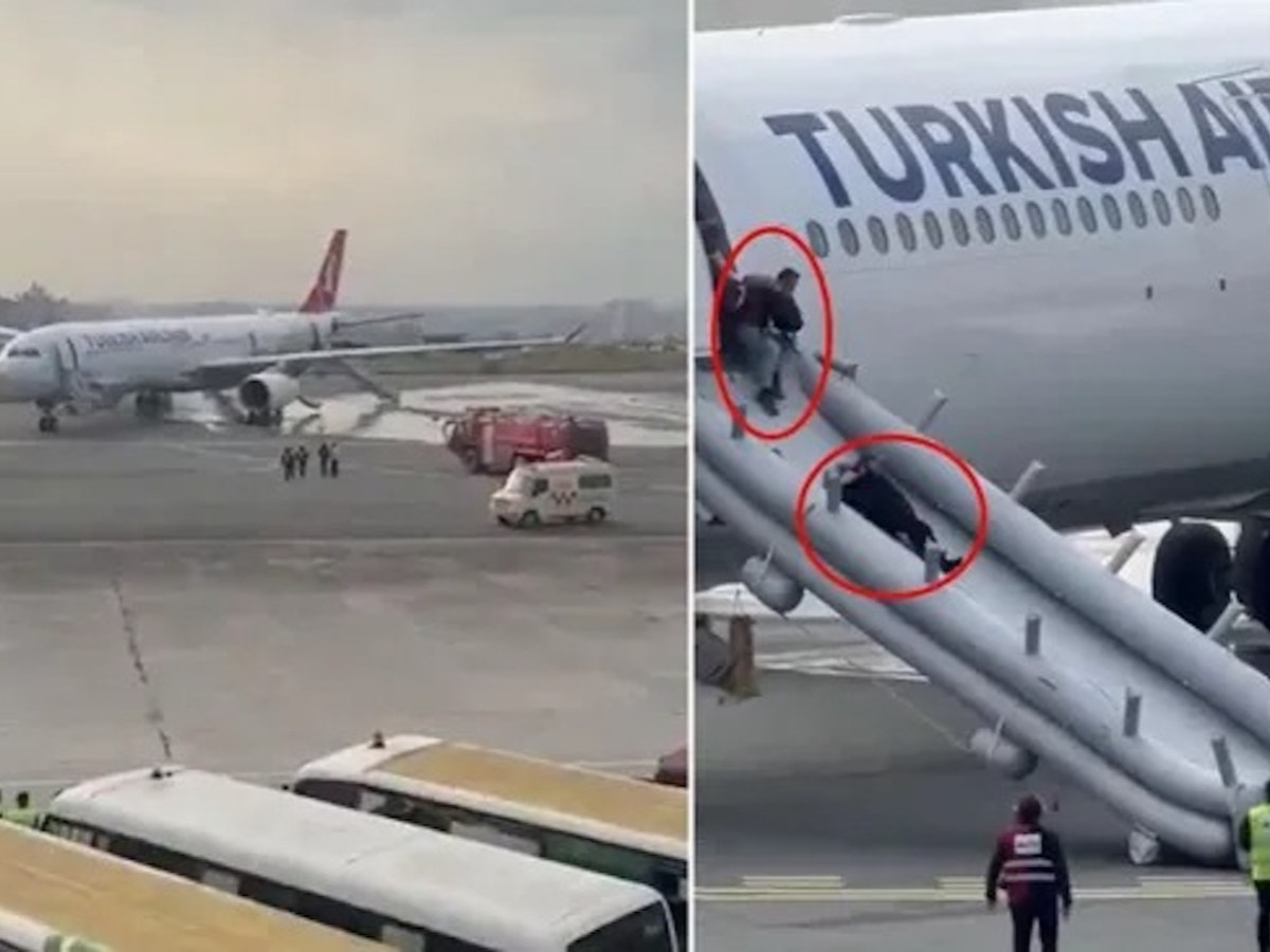 THY Uçağının tekerleğinde yangın çıktı: Yolcular acil çıkışlardan tahliye edildi