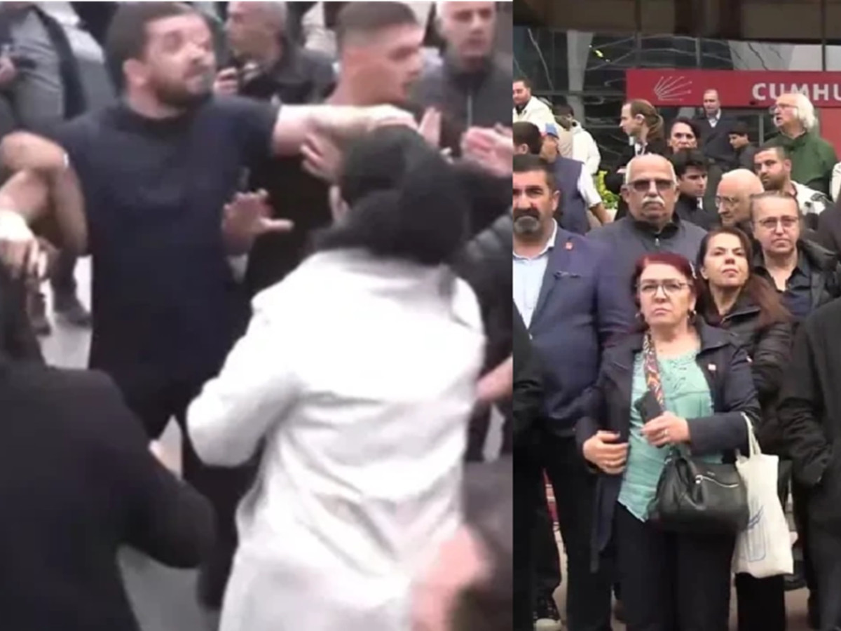 CHP Genel Merkezi önünde Özelci ve Kılıçdaroğlucu gruplar arasında arbede çıktı