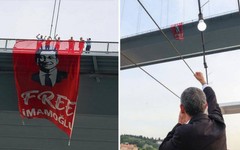 CHP'li vekillerin Boğaz Köprüsü'ne astığı İmamoğlu pankartı indirildi, Savcılık soruşturma başlattı