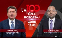 Adalet Bakanı Yılmaz Tunç tv100'de Deniz Gürel'in konuğu oluyor