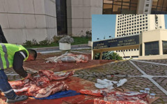 Büyük skandal: Hazine binasında yıkım başladı! Dana kesip, kan akıttılar