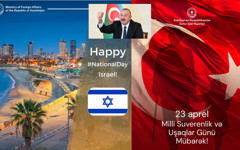 Azerbaycan İsrail'in Bağımsızlık Günü ve Türkiye'nin 23 Nisan Çocuk Bayramını peş peşe kutladı