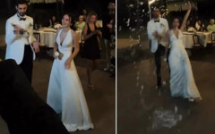 Romantik dans faciayla bitti! Gelin bir anda yere düştü