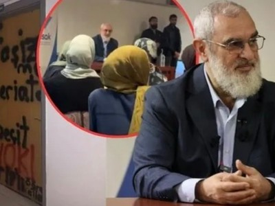 Boğaziçi öğrencilerinden yobaz Nureddin Yıldız’a yumurtalı protesto