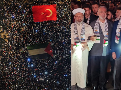 Bilal Erdoğan öncülüğünde Beyazıt’tan Ayasofya’ya Filistin yürüyüşü