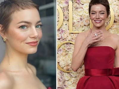 Oscar ödüllü oyuncu Emma Stone saçlarını kazıtırken gözyaşlarını tutamadı