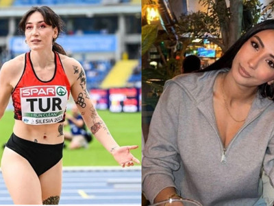 Milli atletler Tuğba Danışmaz ve Sedef Çevik pistin ortasında saç saça baş başa kavga etti