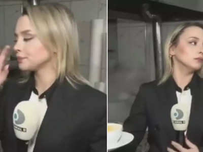 Kanal D muhabiri Kübra Aydın sakatatçıda zor anlar yaşadı