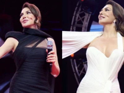 Ebru Yaşar hem şarkıları hem şıklığıyla Harbiye sahnesini salladı