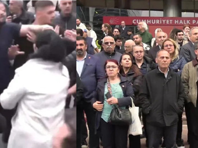 CHP Genel Merkezi önünde Özelci ve Kılıçdaroğlucu gruplar arasında arbede çıktı