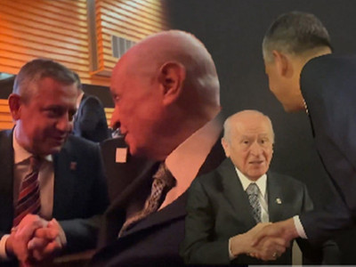 Bahçeli ve Özel aynı karede: El sıkışıp sohbet ettiler