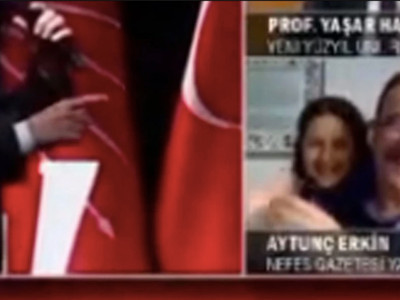TV100 canlı yayınında renkli anlar: Minik konuk ekrana girdi