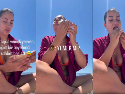 Plajda çocuklarıyla yemek yiyen kadın bir erkeğin tuhaf sorularıyla neye uğradığını şaşırdı