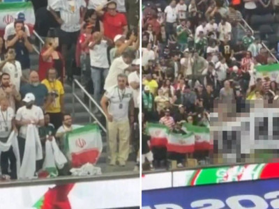 İran maçına damga vuran katliam pankartı