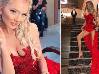 Fotoşop harikası çıktı: Cansu Taşkın elbiseden taşıyor..