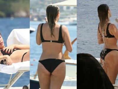Eda Ece siyah bikinisiyle nefes kesti