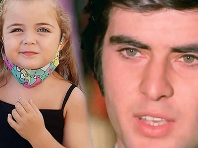 Tarık Akan'ın torunu Gece dedesinin kopyası