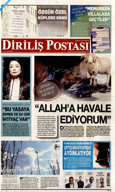 Diriliş Postası Gazetesi Manşeti