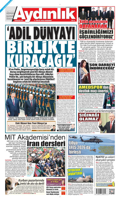 Aydınlık Gazetesi Gazetesi Manşeti