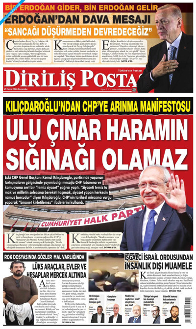 Diriliş Postası Gazetesi Manşeti