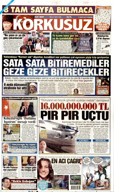 Korkusuz Gazetesi Manşeti