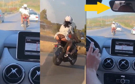 Otoyol magandası iç çamaşırı görünen kadını gizlice videoya çekti bir de hakaret etti