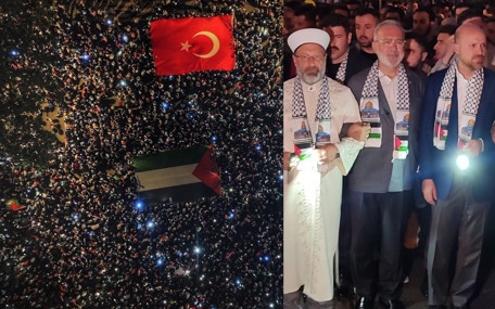 Bilal Erdoğan öncülüğünde Beyazıt’tan Ayasofya’ya Filistin yürüyüşü