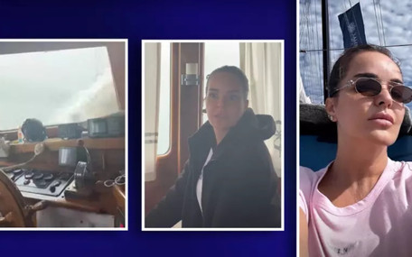 Denizin ortasında hortum! Şarkıcı Bengü ve arkadaşları botların yardımıyla kurtuldu