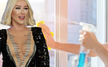 Seda Sayan ev temizliğinde ezber bozdu: Atletle cam silin!