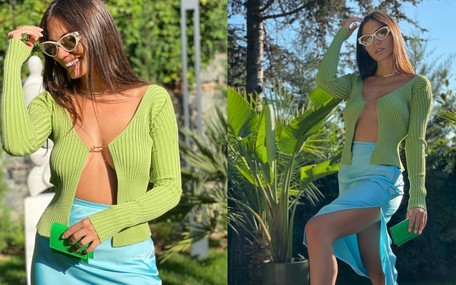 Demet Özdemir'in Dekolteli Bahçe Pozu Instagram'ı Salladı