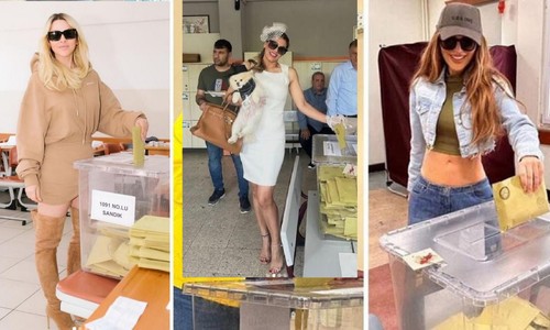 Hadise mini eteğiyle Hatice köpeğiyle oy kullandı: Ünlülerin sandık başı pozları