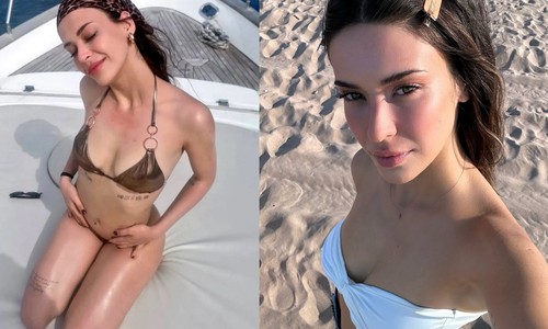 Çift Kişilik Oda'nın Nilüfer'i Devrim Özkan beyaz bikinisiyle sezonu açtı