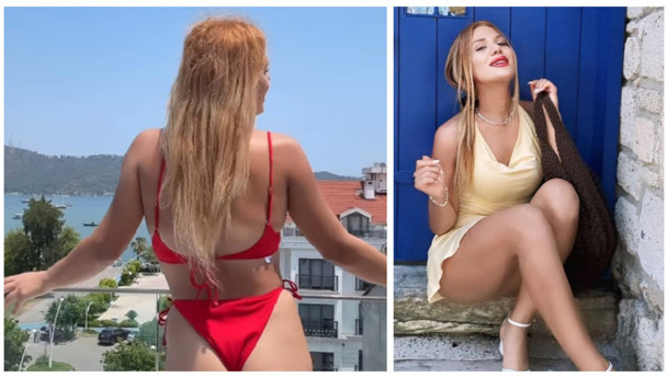 Survivor Almeda kırmızı cesur tanga bikinisiyle plajı salladı