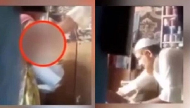 İğrenç görüntü! Sakallı ve takkeli bakkal kız çocuğunu böyle istismar etti!