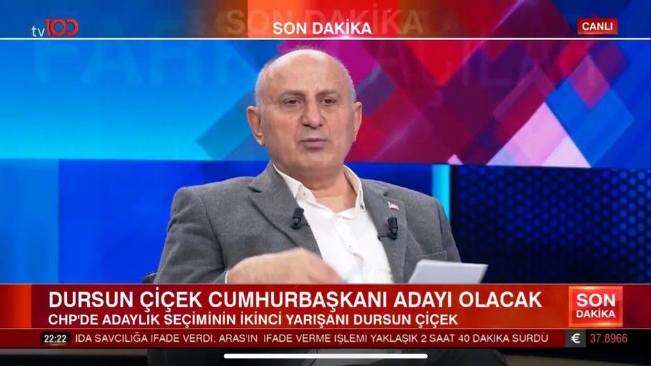İmamoğlu’na rakip çıktı! Dursun Çiçek tv100'de açıkladı: CHP ön seçiminde ben de adayım