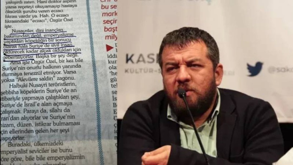 Alevilere yönelik katliamı destekleyen Irkçı gerici Yenişafak yazarına suç duyurusu