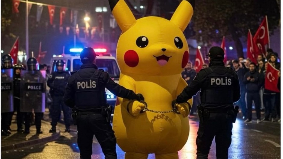 Dünya polisten kaçan eylemci Pikachu'yu konuşuyor