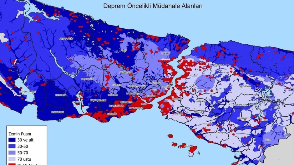 İstanbul'un güncel deprem haritası: Deprem riski en yüksek mahalleler, en güvenli ilçeler hangileri?