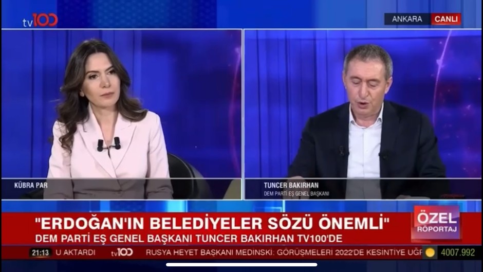 DEM Parti Eş Başkanı Tuncer Bakırhan'dan tv100'de flaş korucu açıklaması: Tam ifade edememiş…