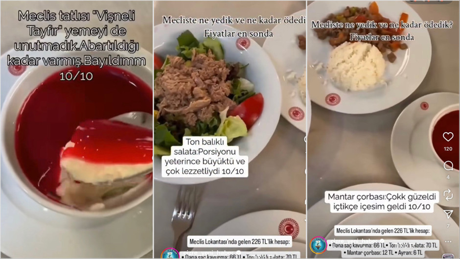Meclis Lokantasında vekillerin 226 TL’lik dana sac kavurma, vişneli tayfır hesabı pes dedirtti