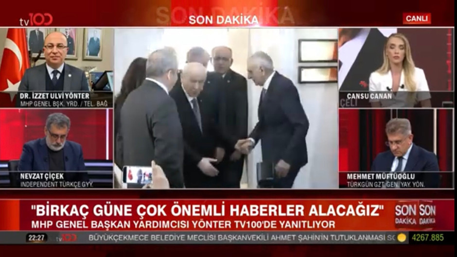 MHP’li İzzet Ulvi Yönter'den tv100'e flaş açıklama: Çok önemli gelişmeler var