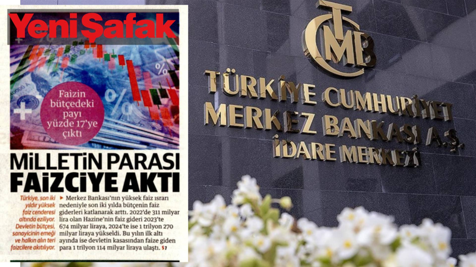 Yeni Şafak, faiz kararı günü TCMB'yi hedef aldı: Milletin parası faizciye aktı;