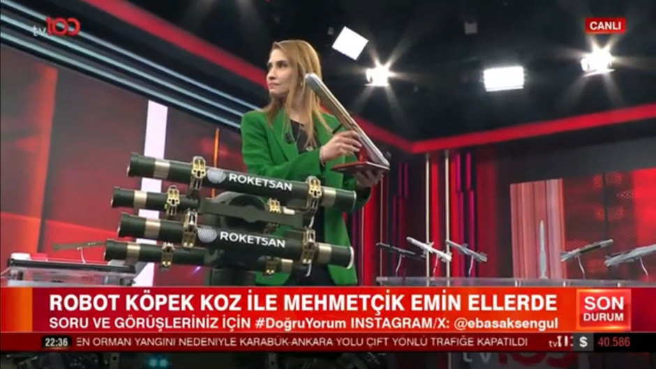 Türkiye’nin ilk insansız robot köpeği KOZ yeteneklerini tv100’de sergiledi