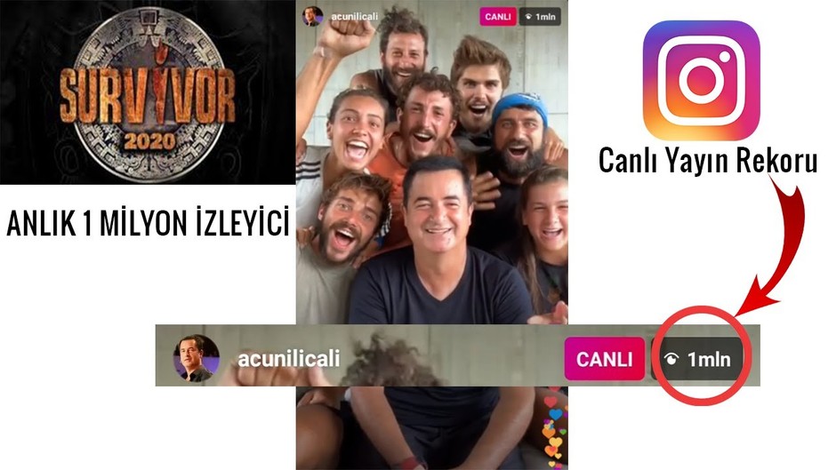 Acun Ilıcalı instagramda canlı yayın rekorunu kırdı: Tam 1 milyon kişi