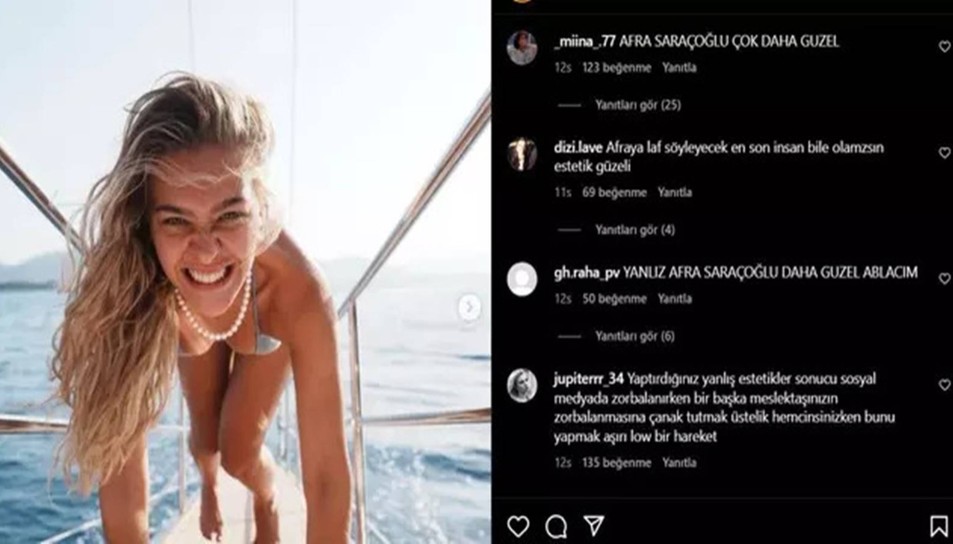 Melisa Döngel Afra Saraçoğlu'na yapılan o yorumu beğenince...