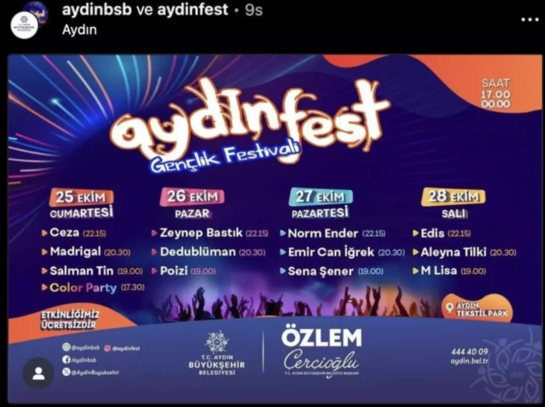Aydın Gençlik Festivali'nde Edis ve Aleyna Tilki'ye veto! - Resim: 2