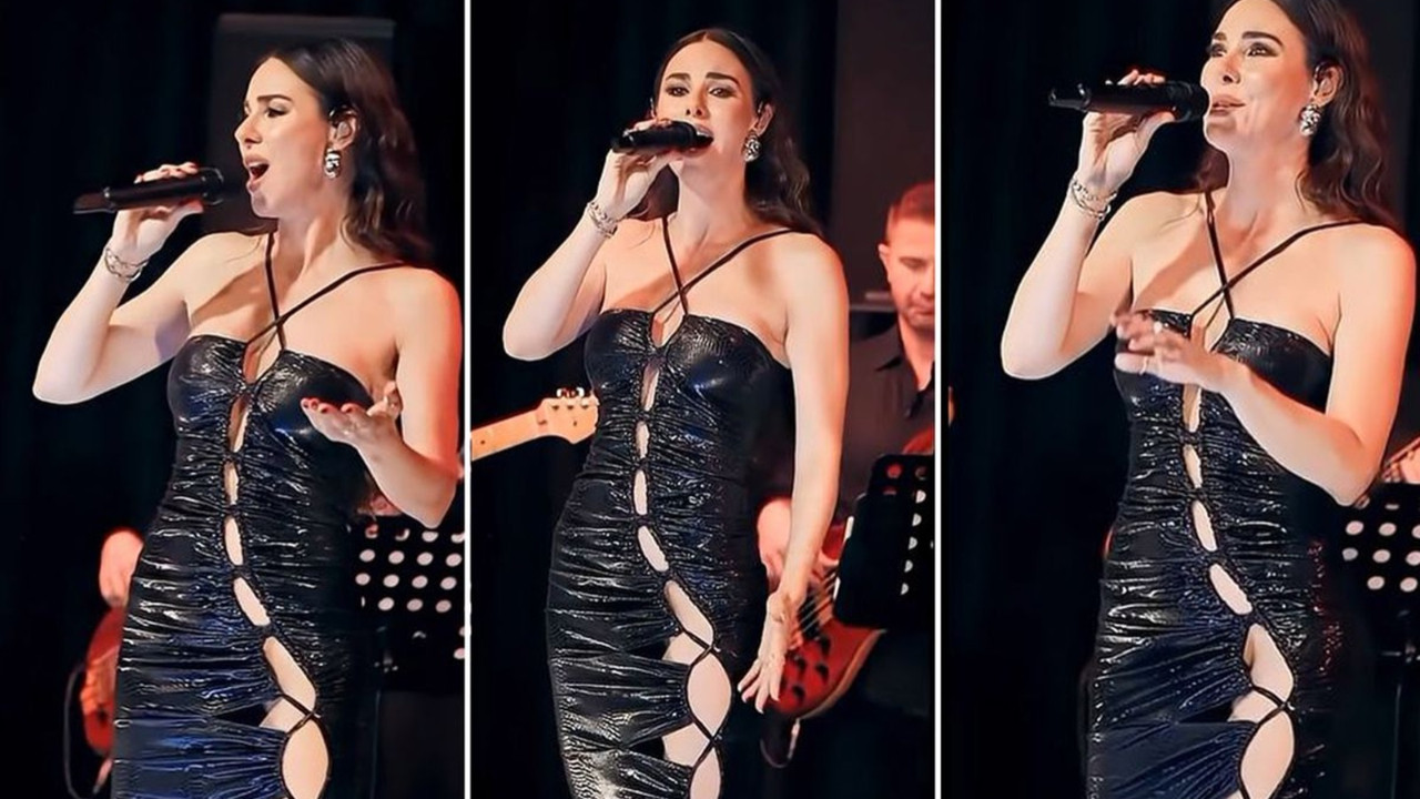Defne Samyeli sahnede tercih ettiği kıyafetle görenleri şaşkına çevirdi